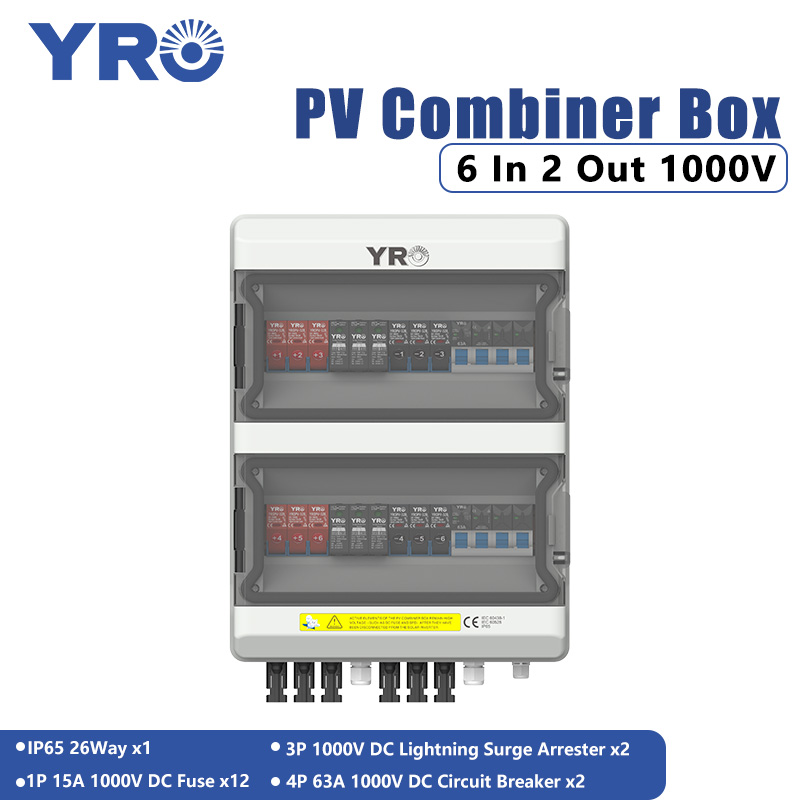6 ind 2 ud 1000V DC solar distributionsboks